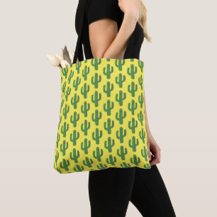Day of the Dead Happy Cactus Patterned Tote Bag
