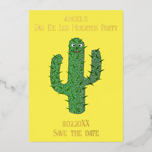 Day of the Dead Happy Cactus Save the Date