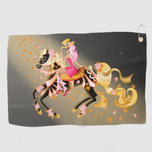 Day of the Dead horse and lady Golf Towel