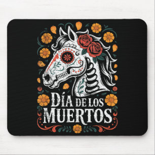 Day Of The Dead Horse Halloween Sugar Skull Costum Mouse Pad