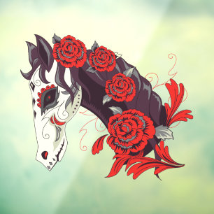 Day of the Dead Horse Skeleton with Roses