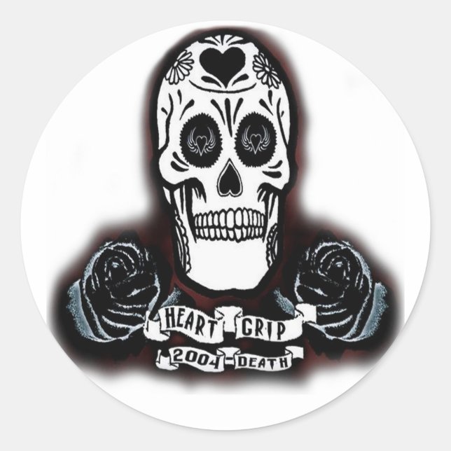 day of the dead hrtgrp classic round sticker (Front)