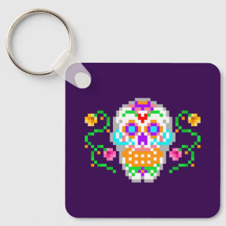 Day of the Dead inspired Sugar Skull Keychain