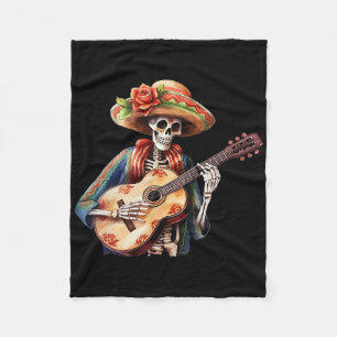 Day Of The Dead Lady Sugar Skull Dia De Los Muerto Fleece Blanket