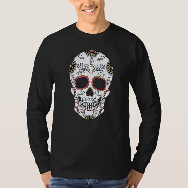 Day Of The Dead Large Sugar Skull T-Shirt (Front)