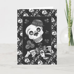 DAY OF THE DEAD LEPRECHAUN, ST. PADDY'S DAY SKULL HOLIDAY CARD