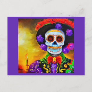 Day of the Dead Man 1 Holiday Postcard