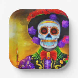 Day of the Dead Man 1 Paper Plate