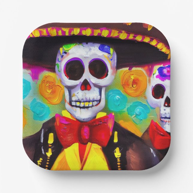 Day of the Dead Man 2 Paper Plate (Front)