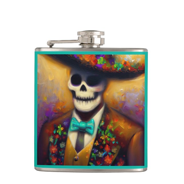 Day of the Dead Man 4 Hip Flask (Front)