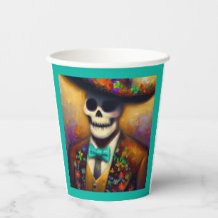 Day of the Dead Man 4 Paper Cups