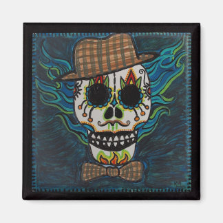 DAY of the DEAD Man Skull Magnet