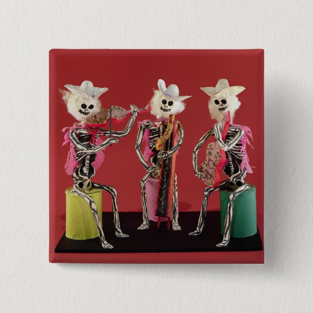 Day of the Dead: Mariachi, from Oaxaca 15 Cm Square Badge (Front)