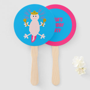 Day of the Dead Mexican Axolotl Birthday Hand Fan