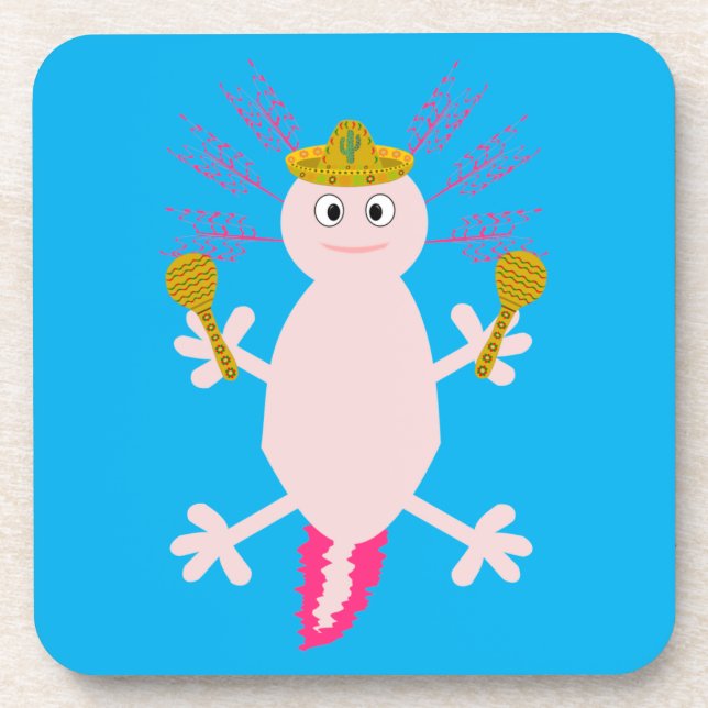 Day of the Dead Mexican Axolotl Coaster (Front)