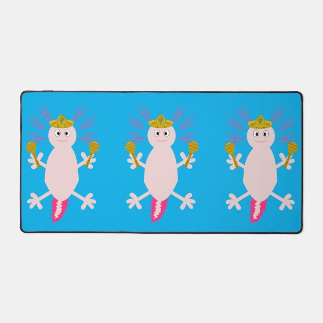 Day of the Dead Mexican Axolotl Desk Mat (Front)