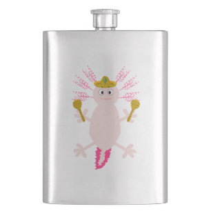 Day of the Dead Mexican Axolotl Hip Flask