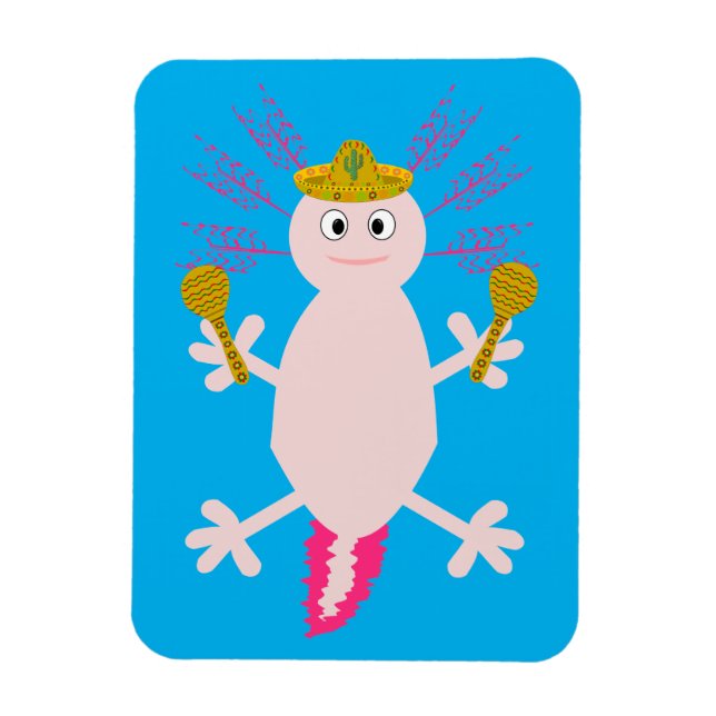 Day of the Dead Mexican Axolotl Magnet (Vertical)
