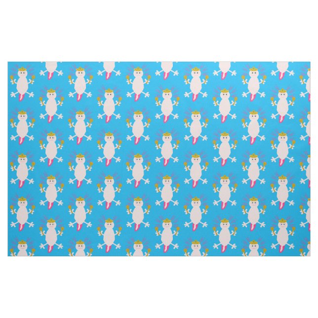 Day of the Dead Mexican Axolotl Patterned Fabric (Fat Quarter)