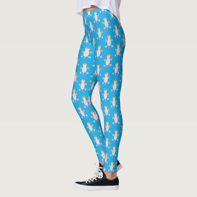Day of the Dead Mexican Axolotl Patterned Leggings (Left)