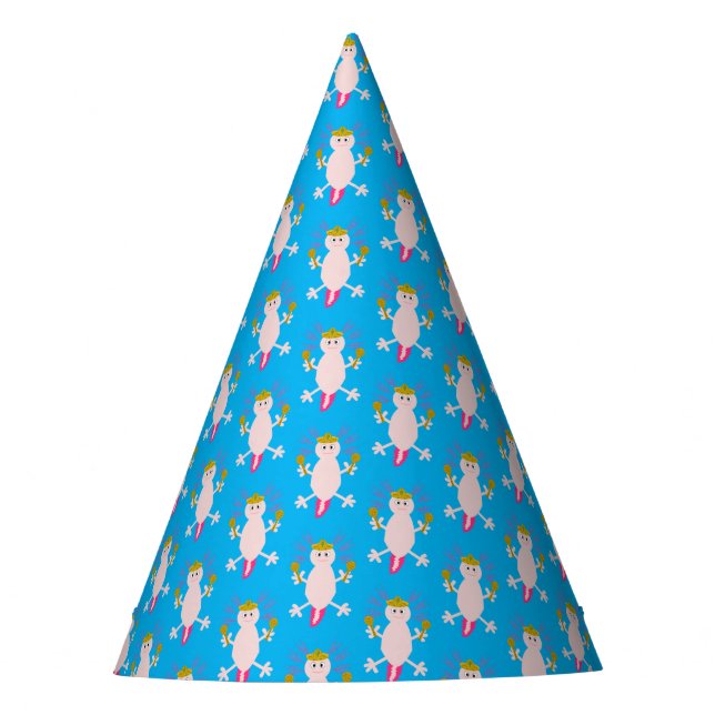 Day of the Dead Mexican Axolotl Patterned Party Hat (Front)