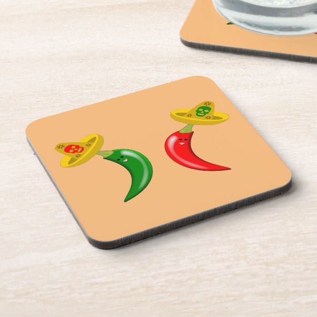Day of the Dead Mexican Chilis Coaster (Left Side)