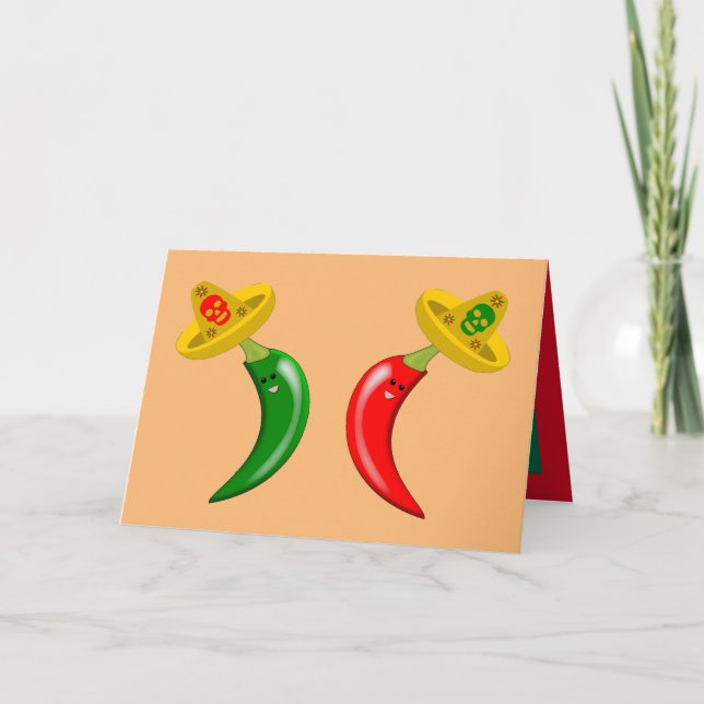 Day of the Dead Mexican Chilis Custom Card (Front)