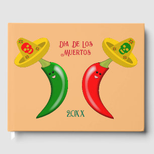Day of the Dead Mexican Chilis Custom Guest Book
