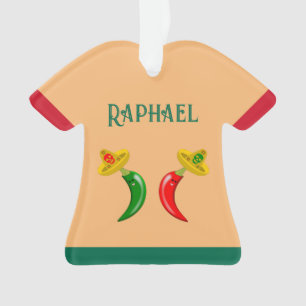 Day of the Dead Mexican Chilis Custom Name Ornament