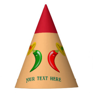 Day of the Dead Mexican Chilis Custom Party Hat