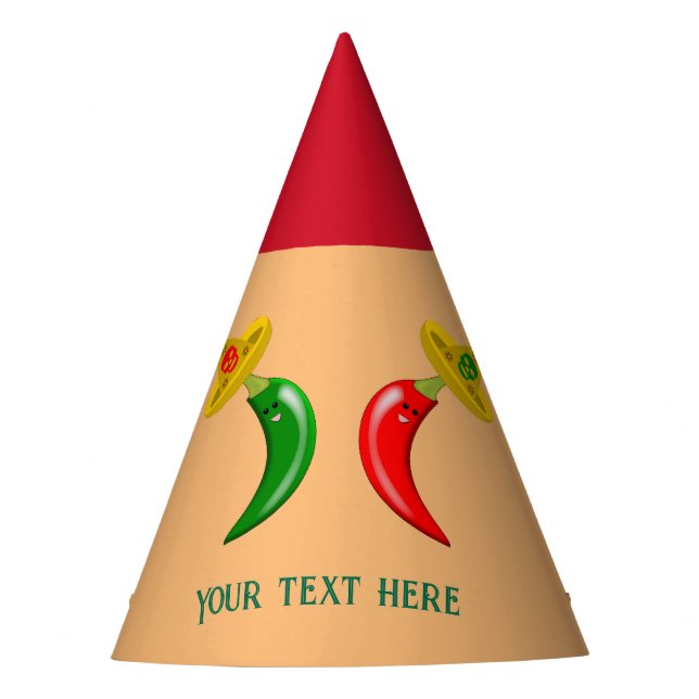 Day of the Dead Mexican Chilis Custom Party Hat (Front)