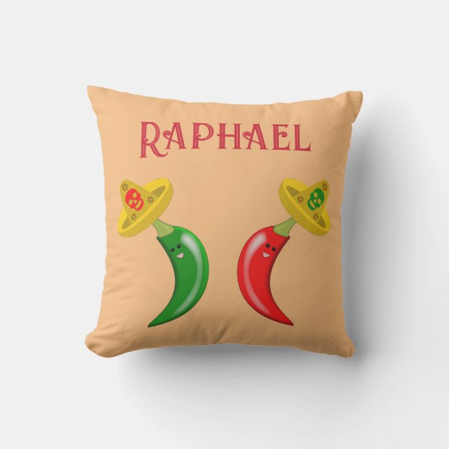 Day of the Dead Mexican Chilis Custom Patterned Cushion (Front)