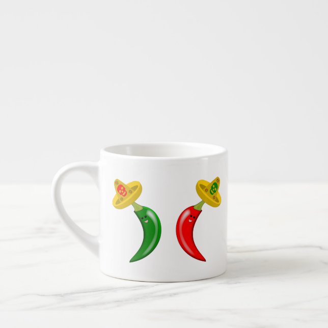 Day of the Dead Mexican Chilis Espresso Cup (Left)