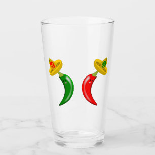 Day of the Dead Mexican Chilis Glass