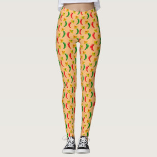 Day of the Dead Mexican Chilis Patterned Leggings