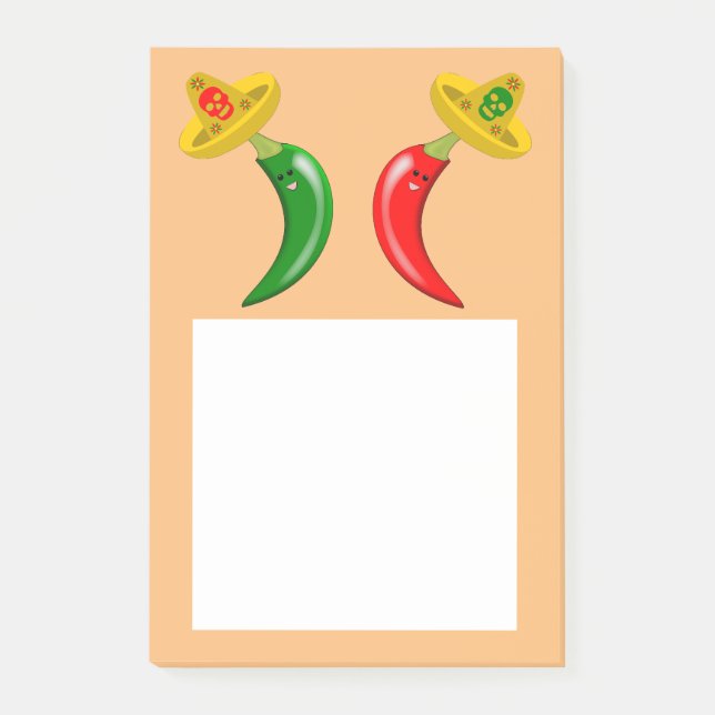 Day of the Dead Mexican Chilis Post-it Notes (Front)