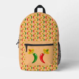 Day of the Dead Mexican Chilis Printed Backpack