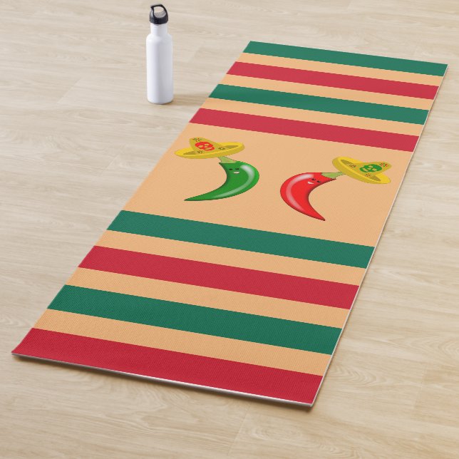 Day of the Dead Mexican Chilis Yoga Mat (In Situ)