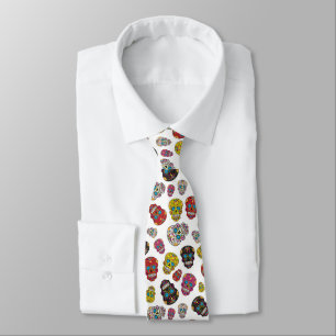 Day of the Dead Mexican Colourful Sugar Skull Tie