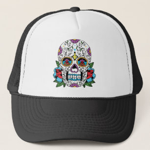 Day of the Dead Mexican Skull Trucker Hat