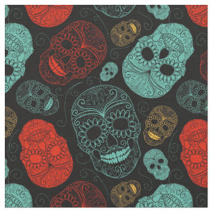 Day Of The Dead Fabric Zazzle Co Nz