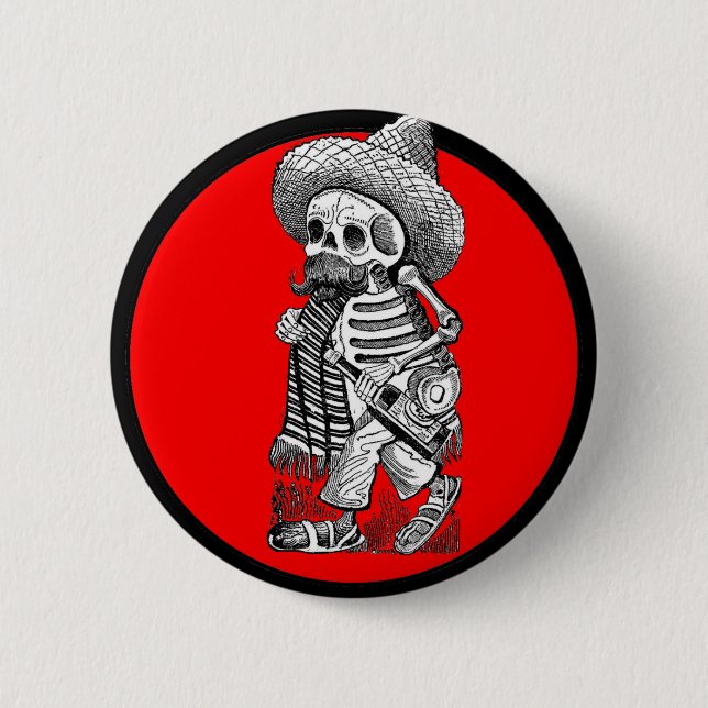 Day of the Dead motif 5 6 Cm Round Badge (Front)