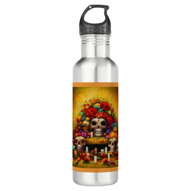 Day of the Dead Offrendas 1 710 Ml Water Bottle (Front)