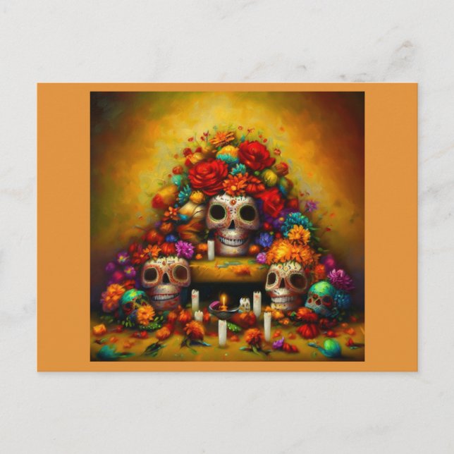 Day of the Dead Offrendas 1 Holiday Postcard (Front)