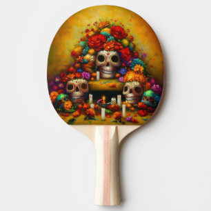 Day of the Dead Offrendas (1) Ping Pong Paddle