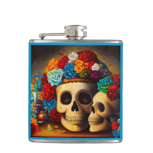 Day of the Dead Offrendas 2 Hip Flask