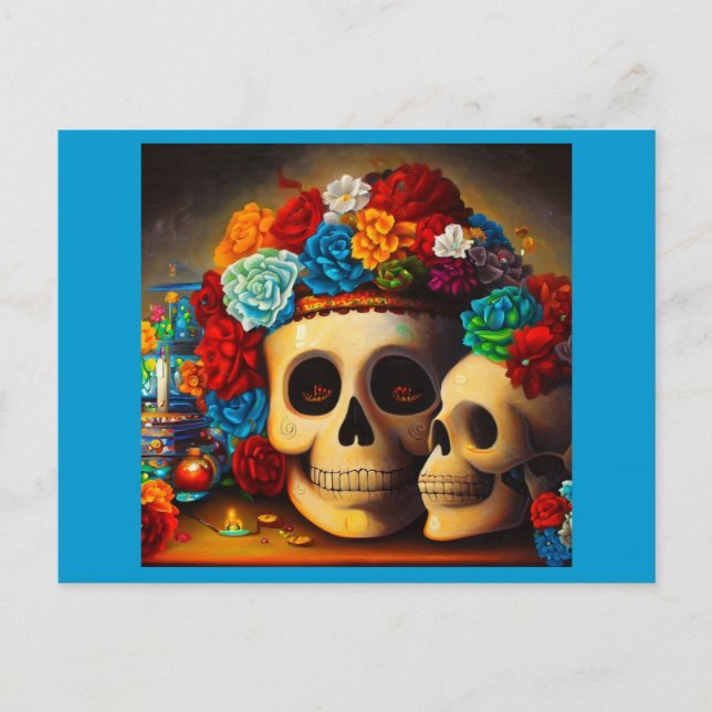 Day of the Dead Offrendas 2 Holiday Postcard (Front)