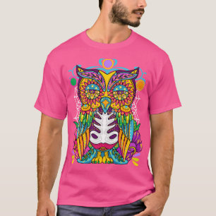 Day Of The Dead Owl Art Design T-Shirt