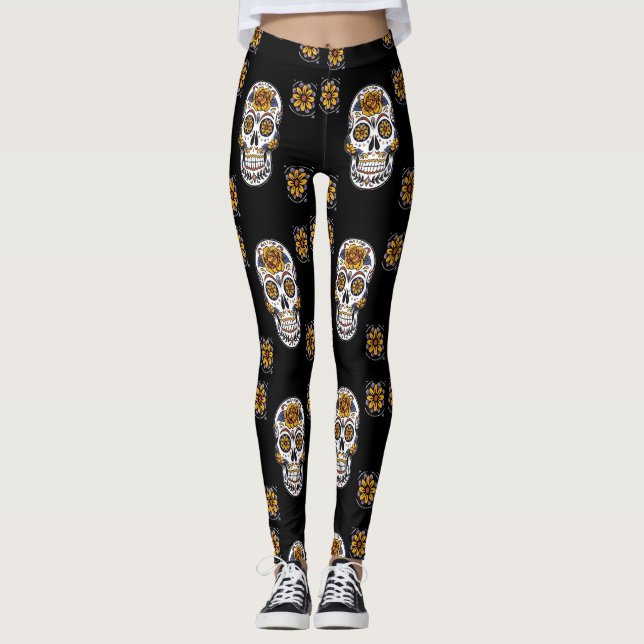 Day of the dead pattern leggings (Front)