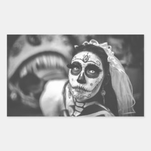 DAY OF THE DEAD RECTANGLE STICKER HALLOWEEN